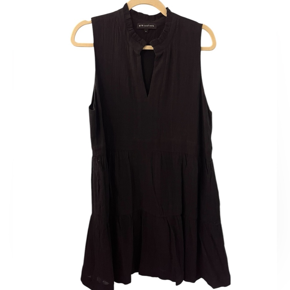 GibsonLook NWOT Decked Out Day Dress in Black Size L